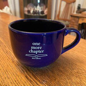 BYU Library: One More Chapter Large Blue Coffee Cup Mug